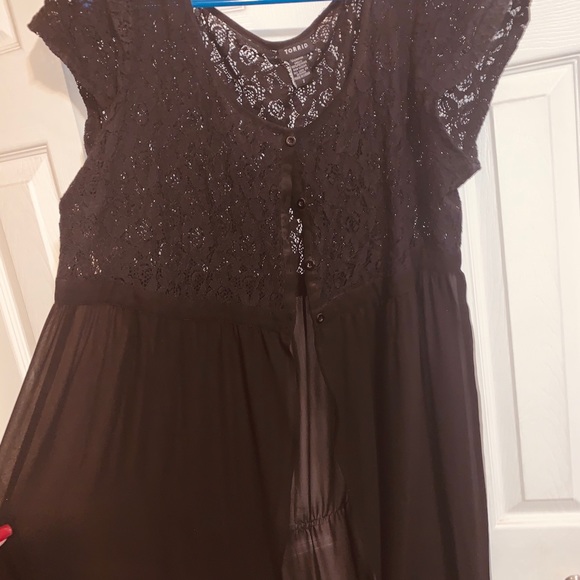 Torrid black mesh top and black sheer Duster - Picture 3 of 4